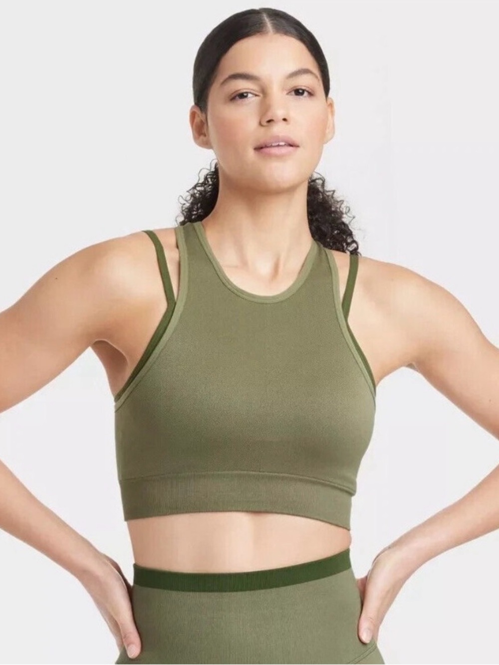 I39 NWT JoyLab Seamless Double Layer Sports Bra with Removable Pads - Size: XS